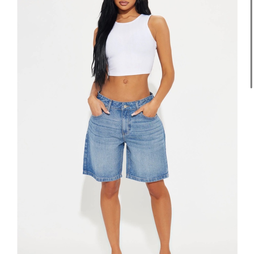 All Day Non Stretch Denim Jorts - Medium Wash